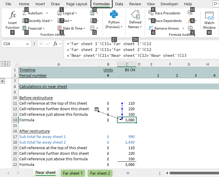4 formula auditing shortcuts
