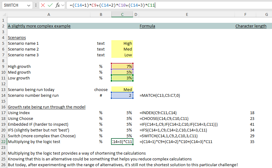 6 shortening the Excel calculations